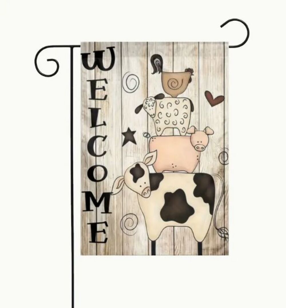 Garden Flag 12x18in Double-sided Polyester Welcome Farm Animals